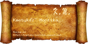 Kmetykó Montika névjegykártya